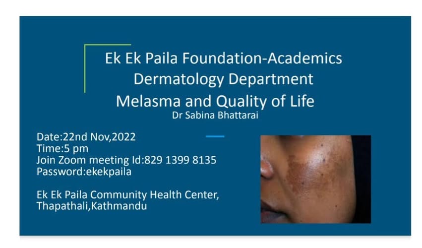 Academics Dermatology Department: Melasma and Quality of Life